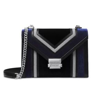 Michael Kors Whitney Tricolor Velvet Signature Satchel